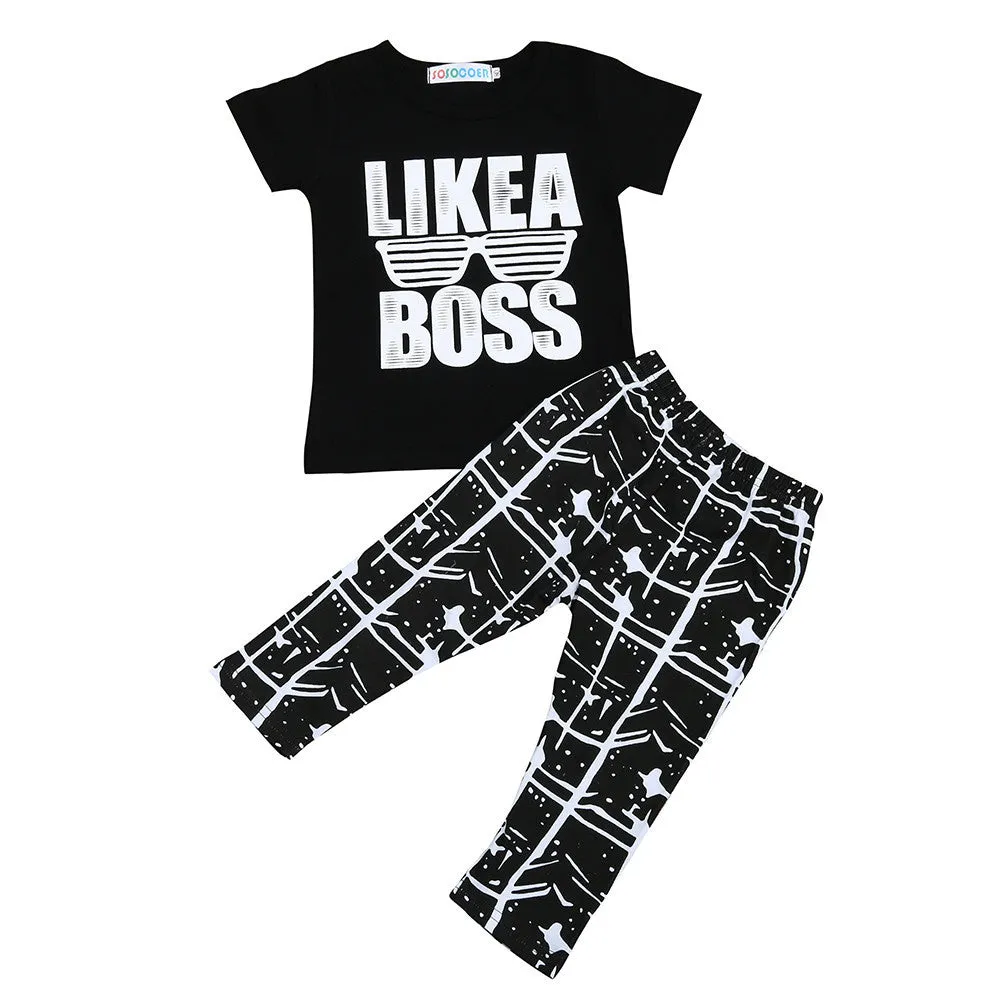 2 Piece Like A Boss Toddler Boy T-shirt and Pants Set