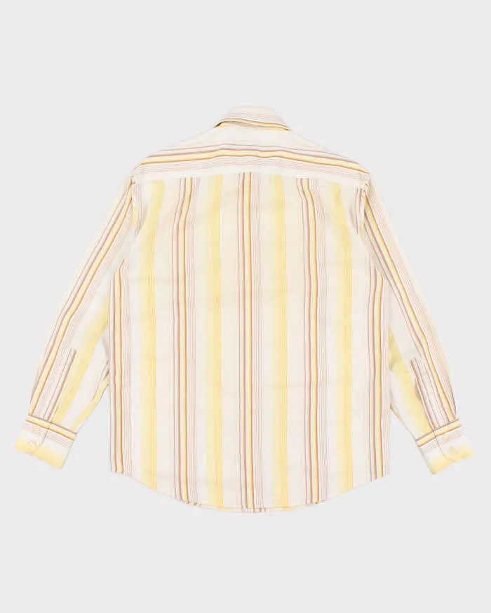 90s Vintage Men's Yellow Stripped Shirt - S