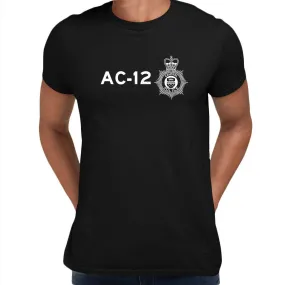 AC-12 Inspired By Police Logo TV series Black 2XL Unisex T-Shirt - Discounted