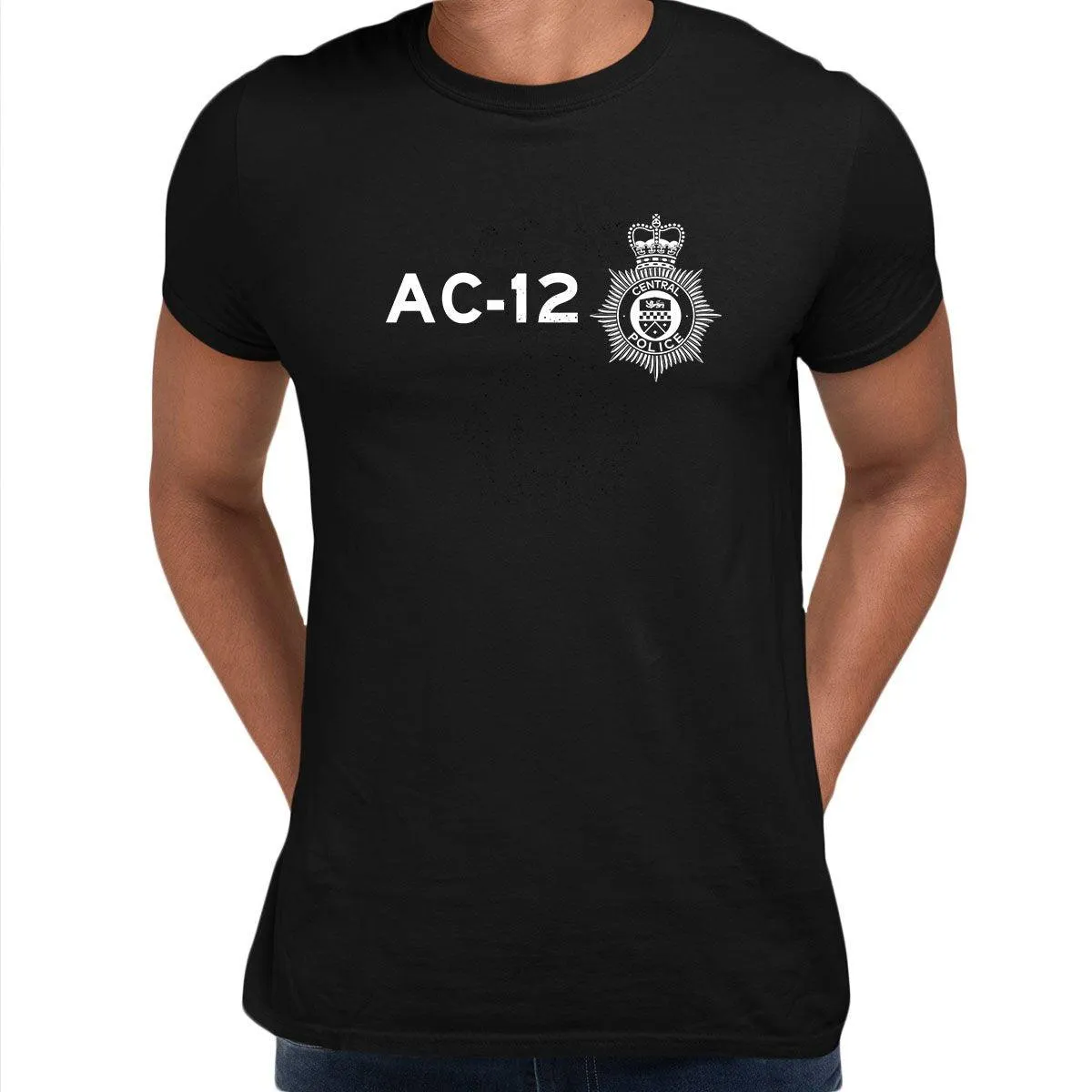 AC-12 Inspired By Police Logo TV series Black 2XL Unisex T-Shirt - Discounted