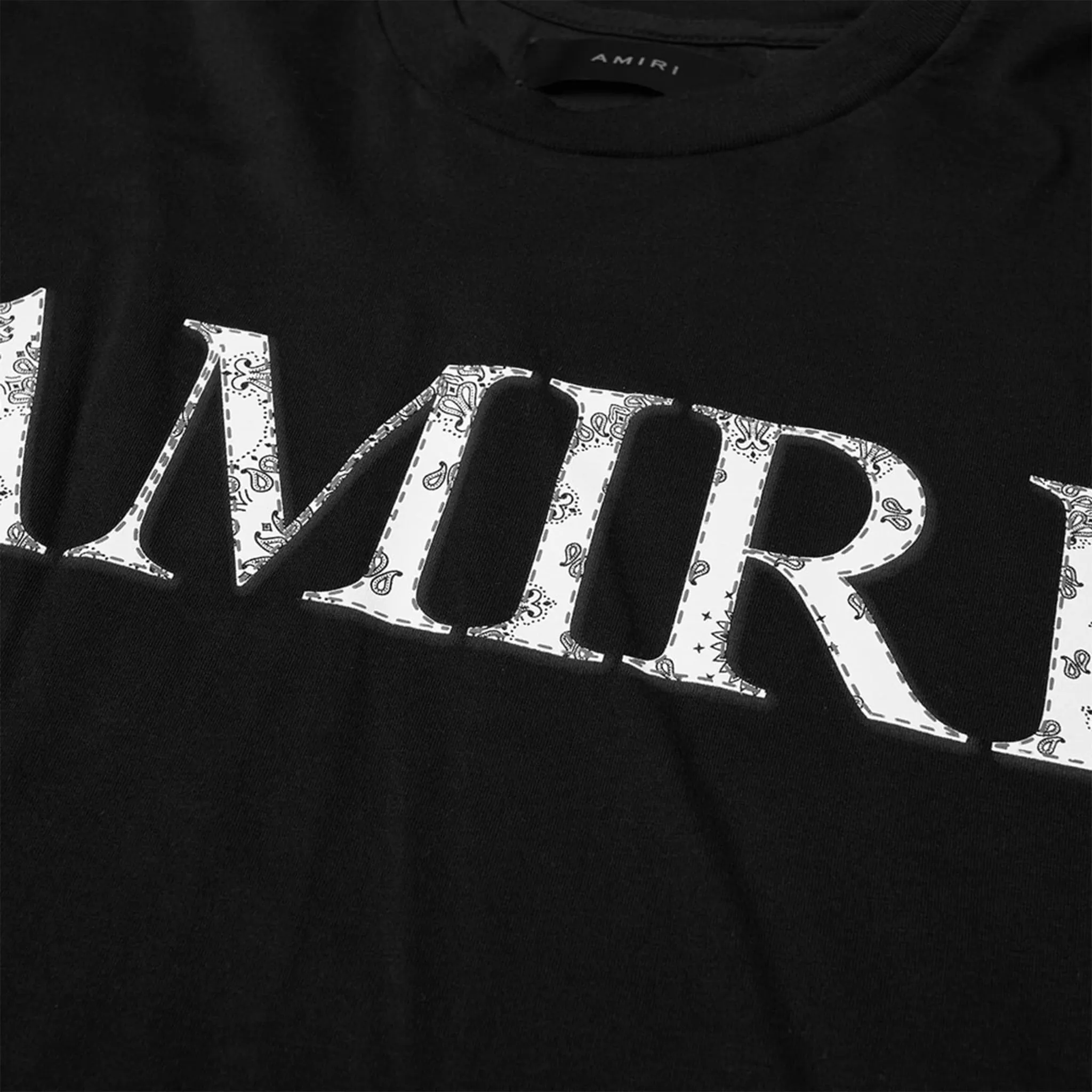 Amiri Bandana Logo T Shirt Black