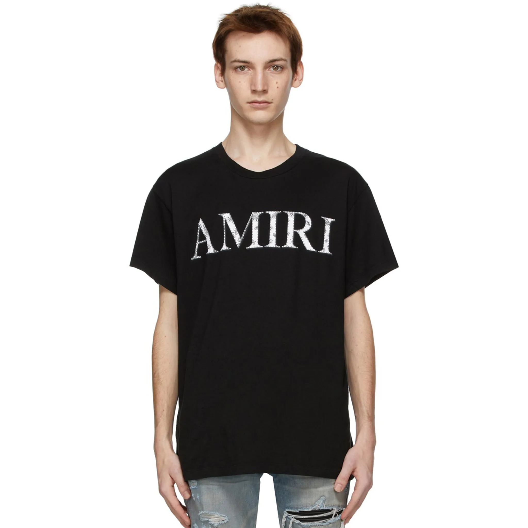 Amiri Bandana Logo T Shirt Black