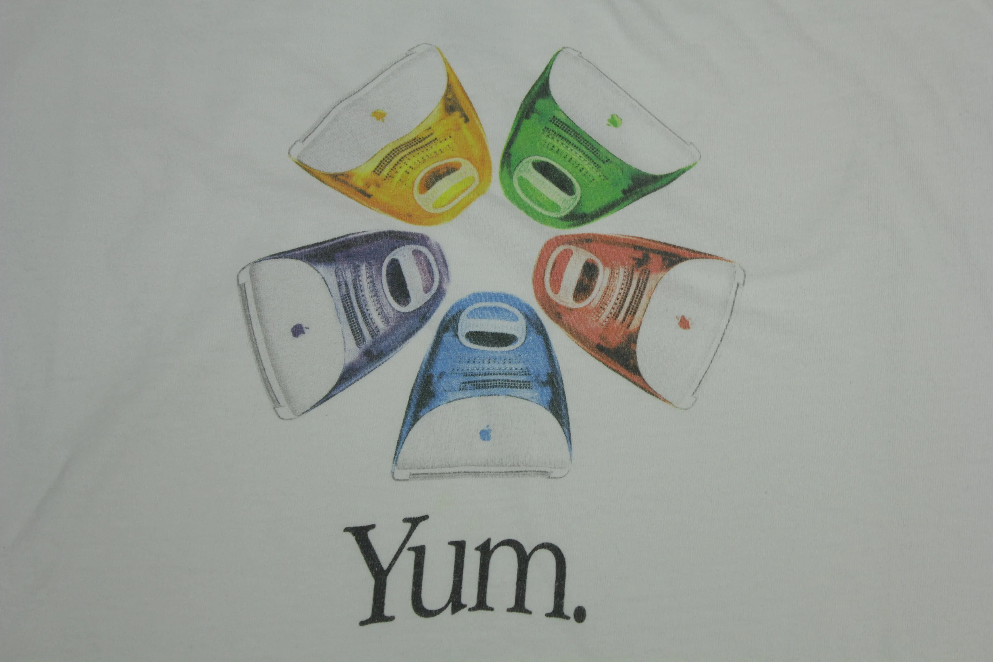 Apple Computers Yum 5 Flavors Think Different 1999 Vintage 90's Hanes Software T-Shirt