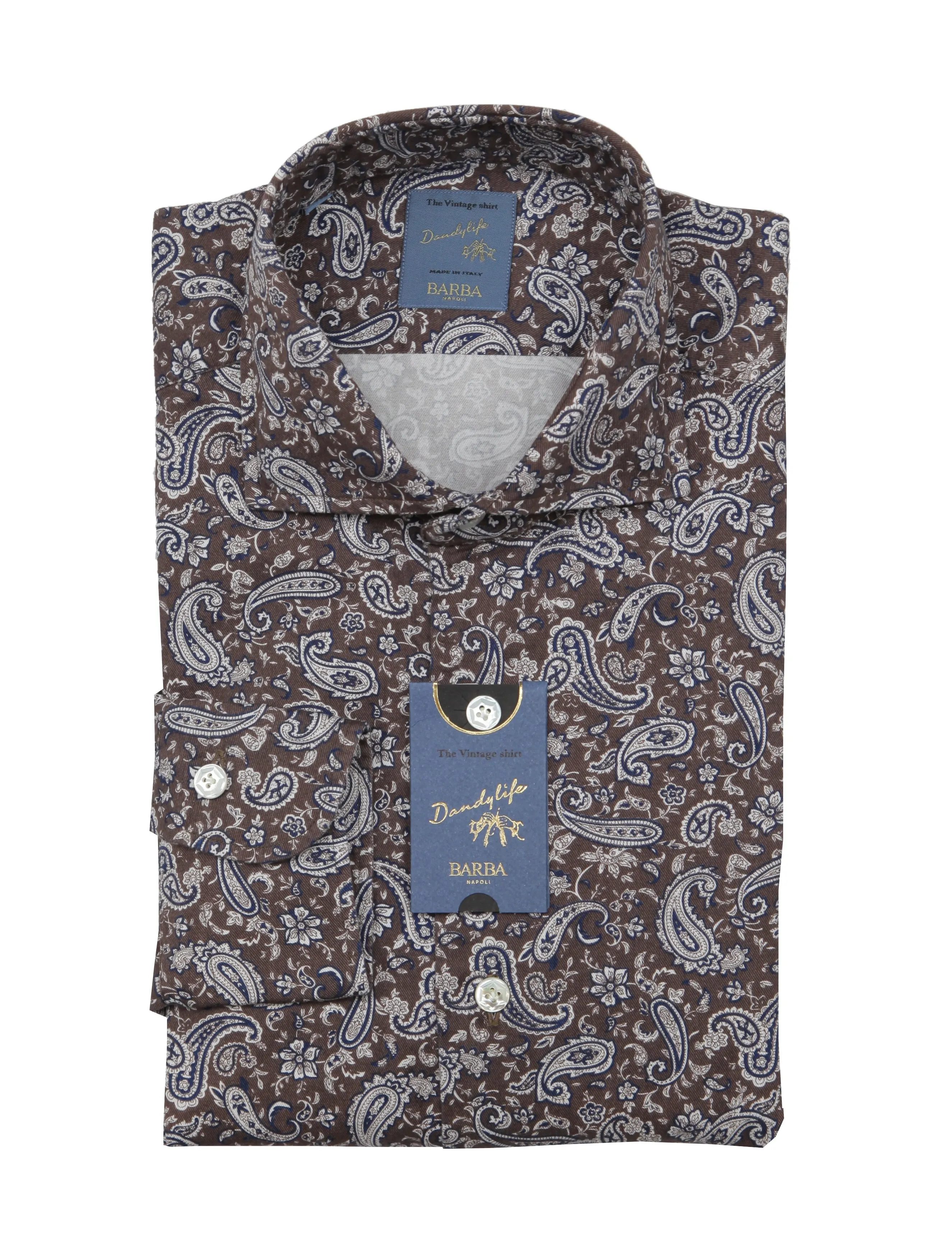 Barba Napoli Brown Shirt - Extra Slim