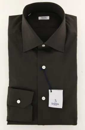 Barba Napoli Dark Brown Shirt - Slim