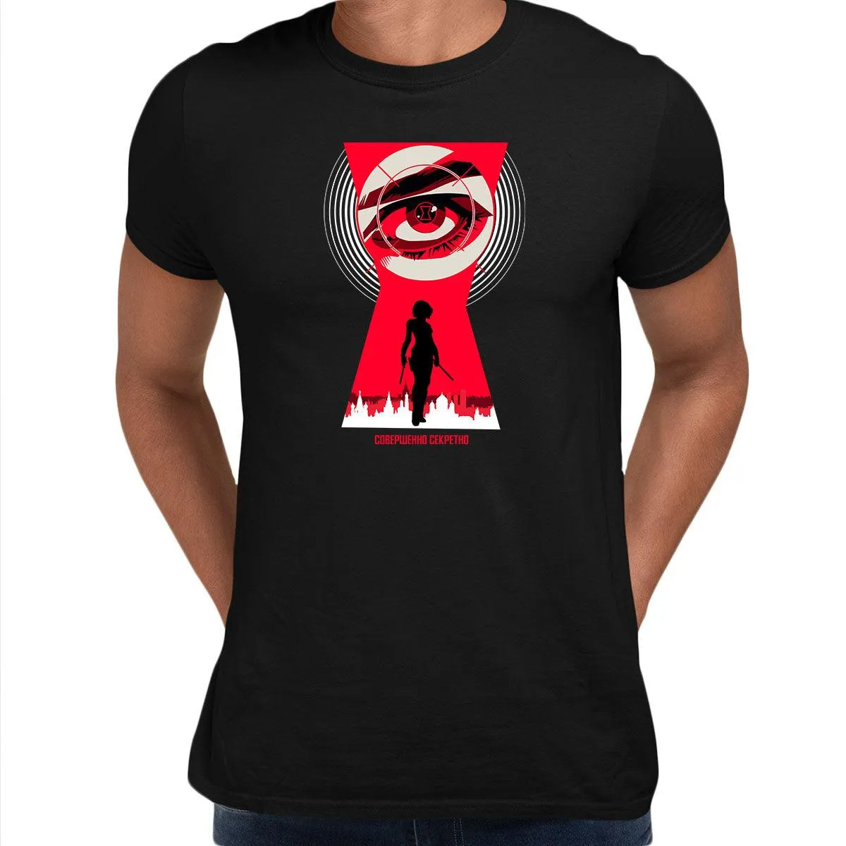 Black Widow Minimal Poster Movie Scarlett Natasha Romanoff Marvel Adult Kids Gift Unisex T-shirt