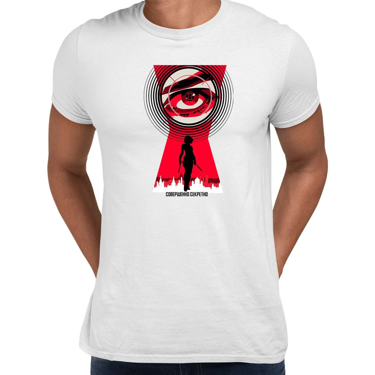 Black Widow Minimal Poster Movie Scarlett Natasha Romanoff Marvel Adult Kids Gift Unisex T-shirt