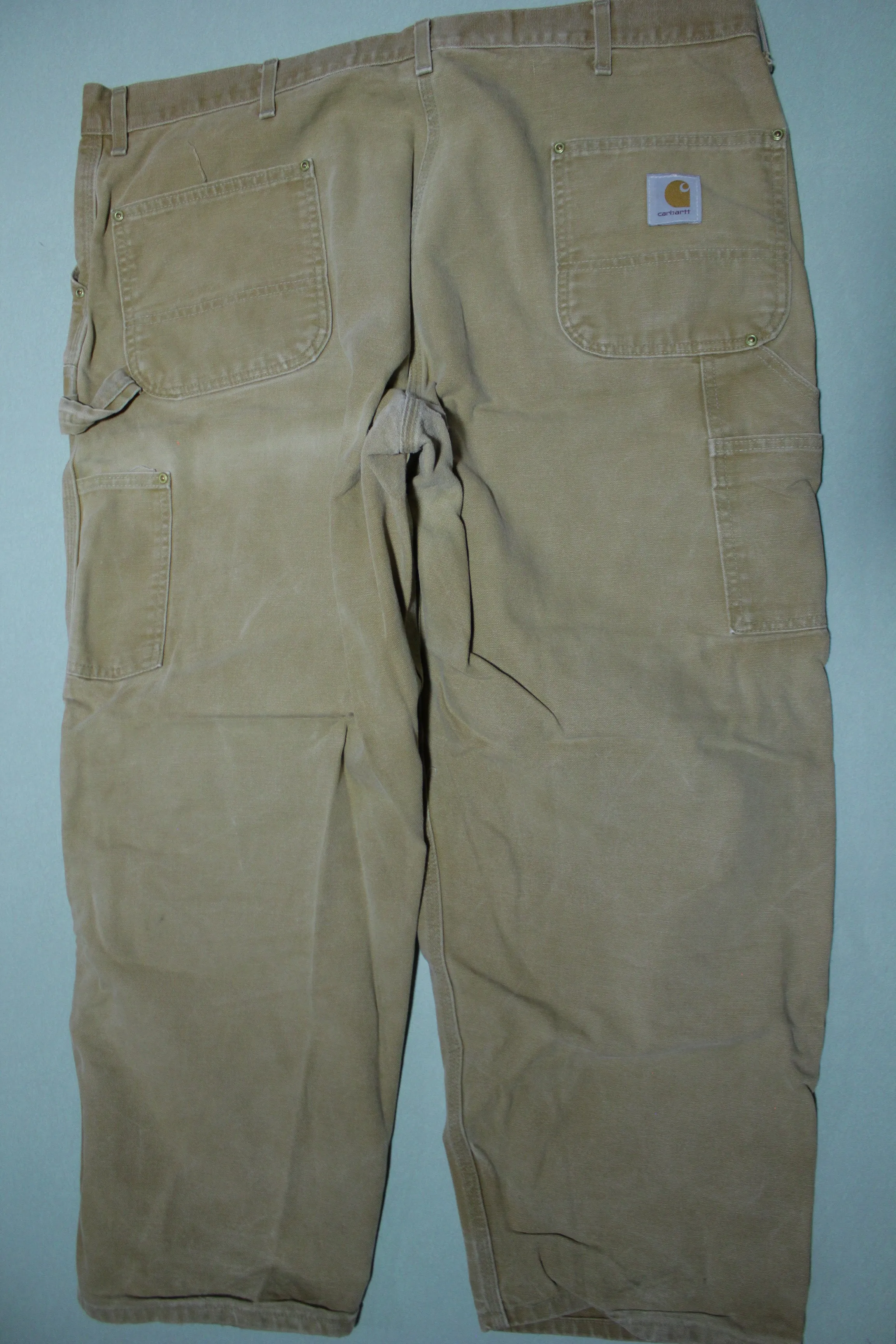 Carhartt B01 Double Knee BRN Washed Duck Work Pants Lightly Distressed USA Made