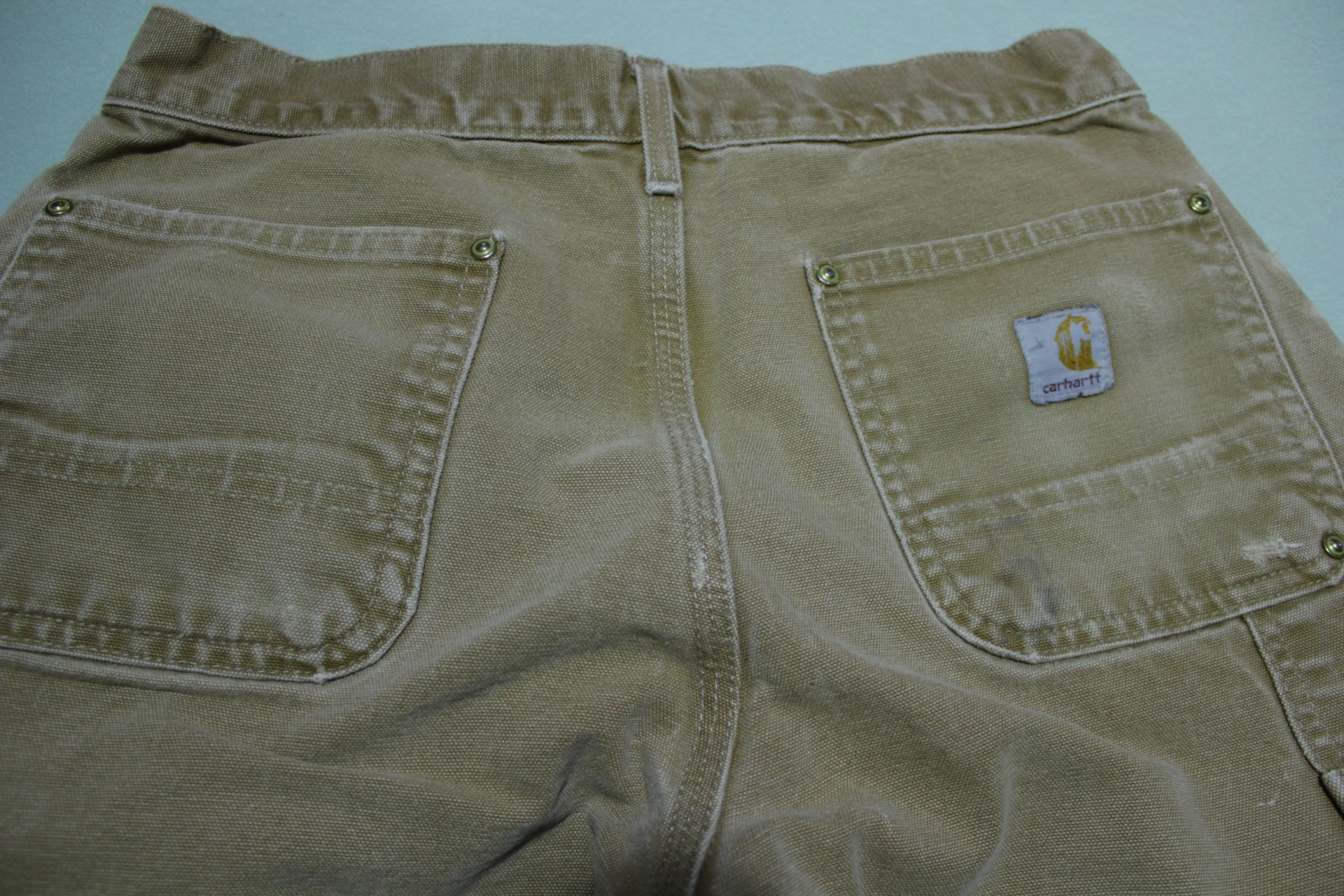 Carhartt Vintage Distressed B01 Double Knee Front Work Construction Utility Pants BRN