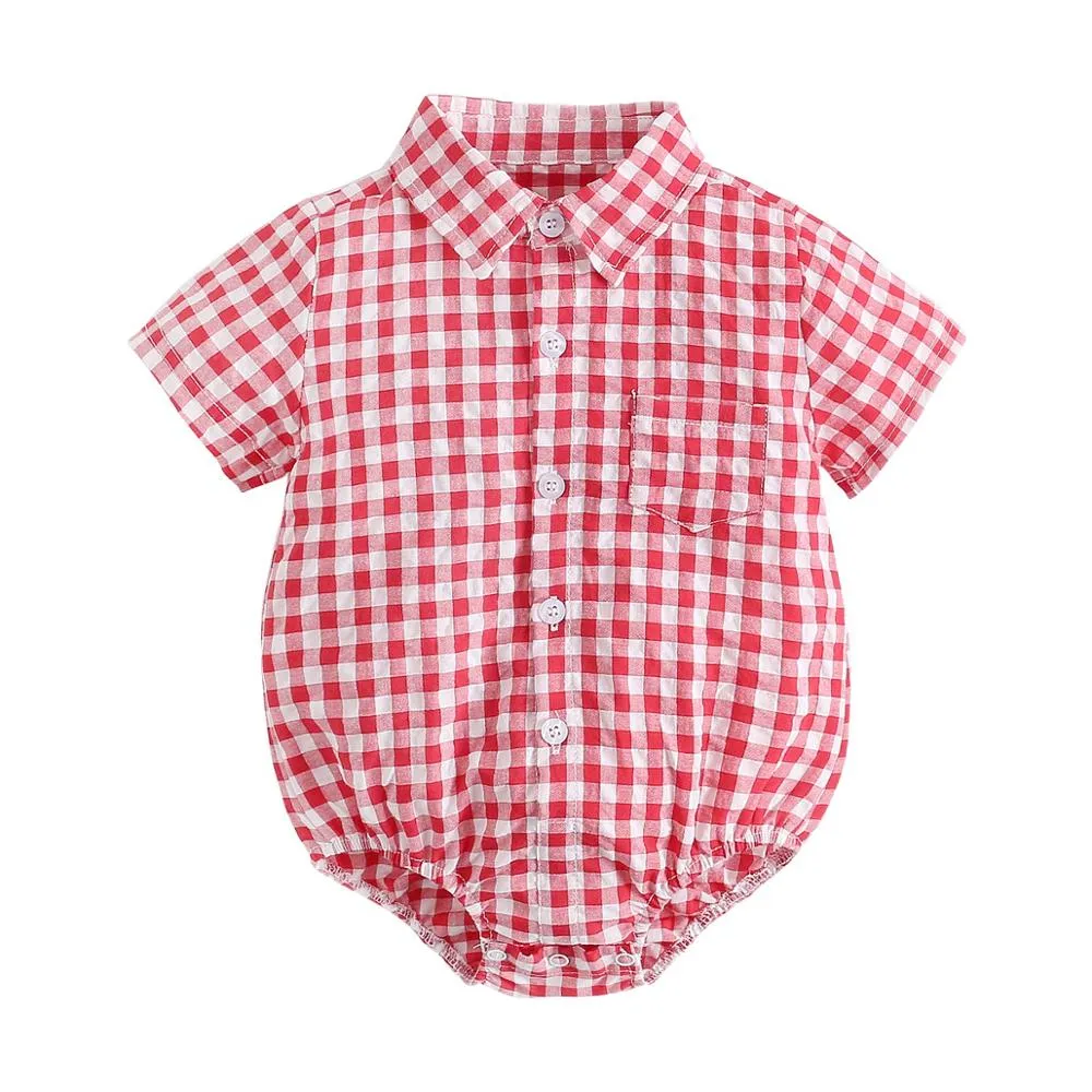 Checkered Rompers for Baby Boys