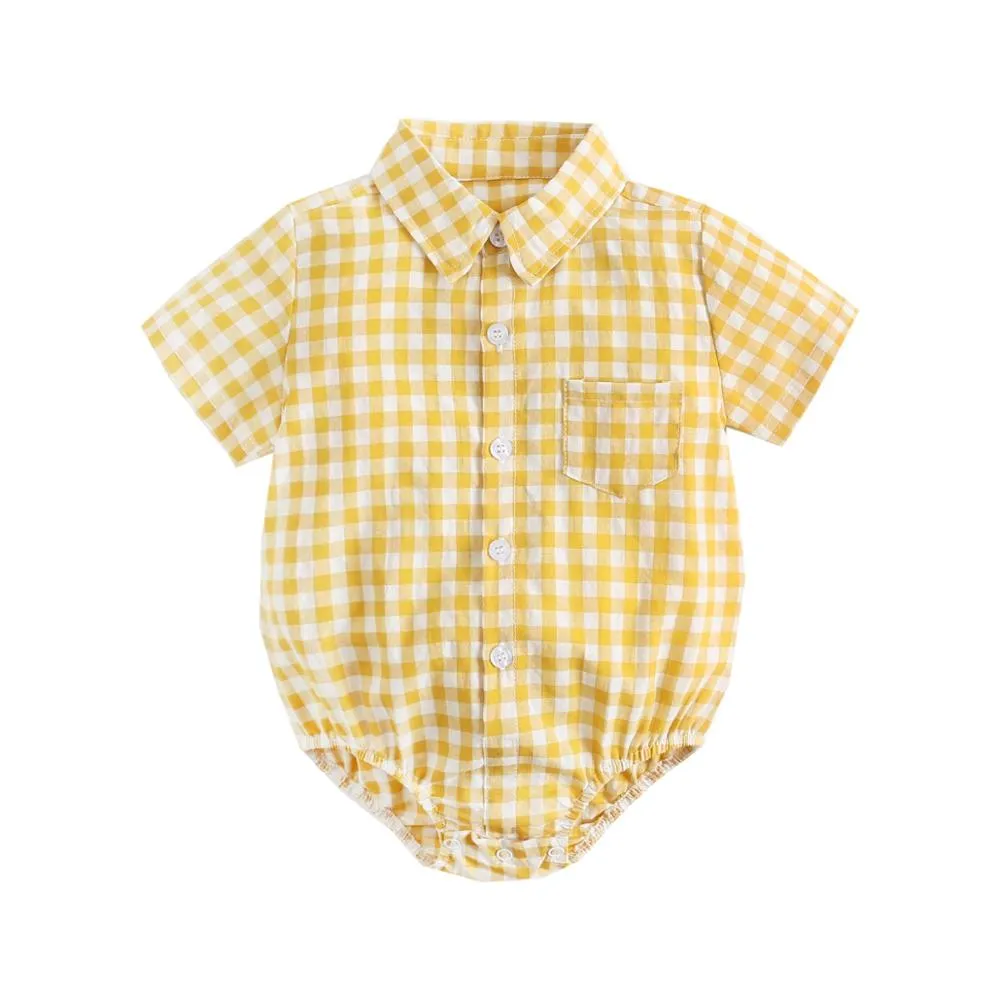 Checkered Rompers for Baby Boys