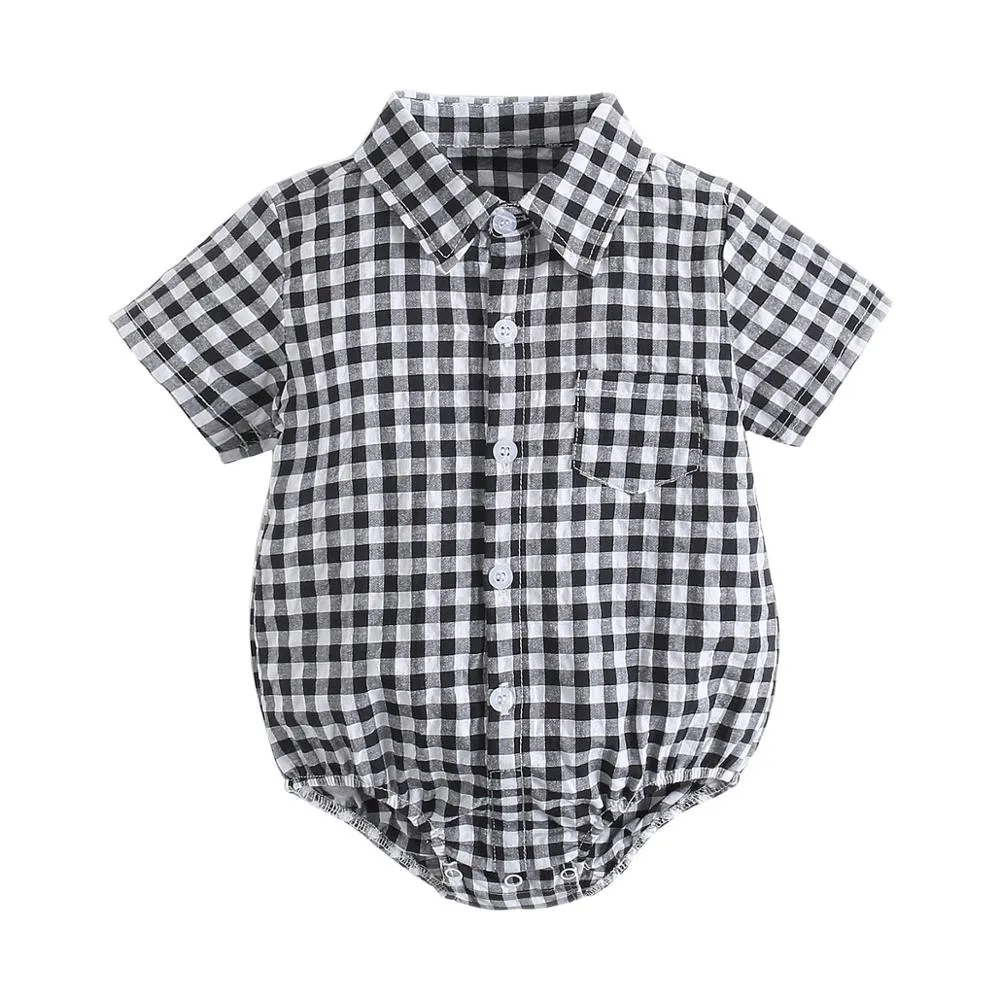 Checkered Rompers for Baby Boys