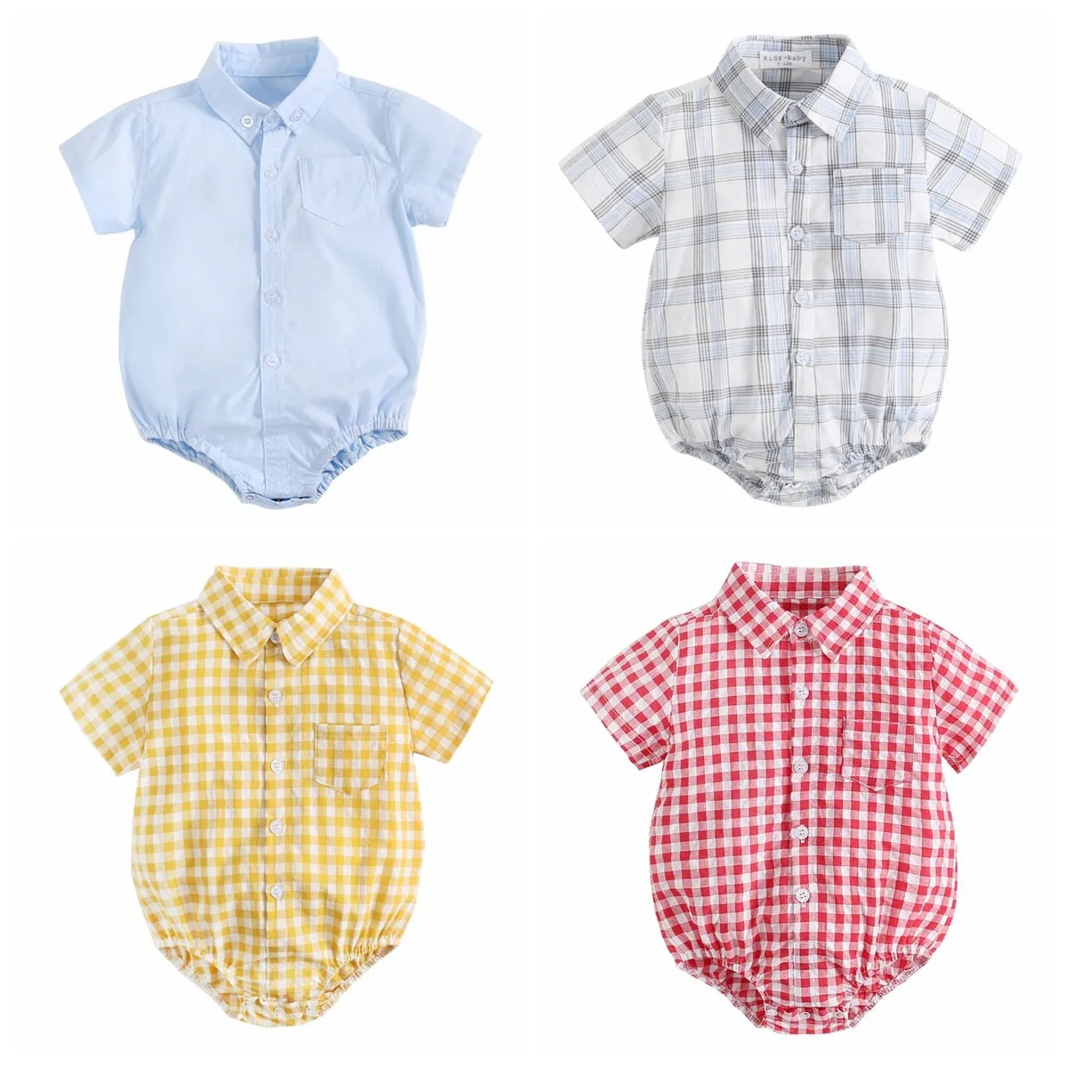 Checkered Rompers for Baby Boys