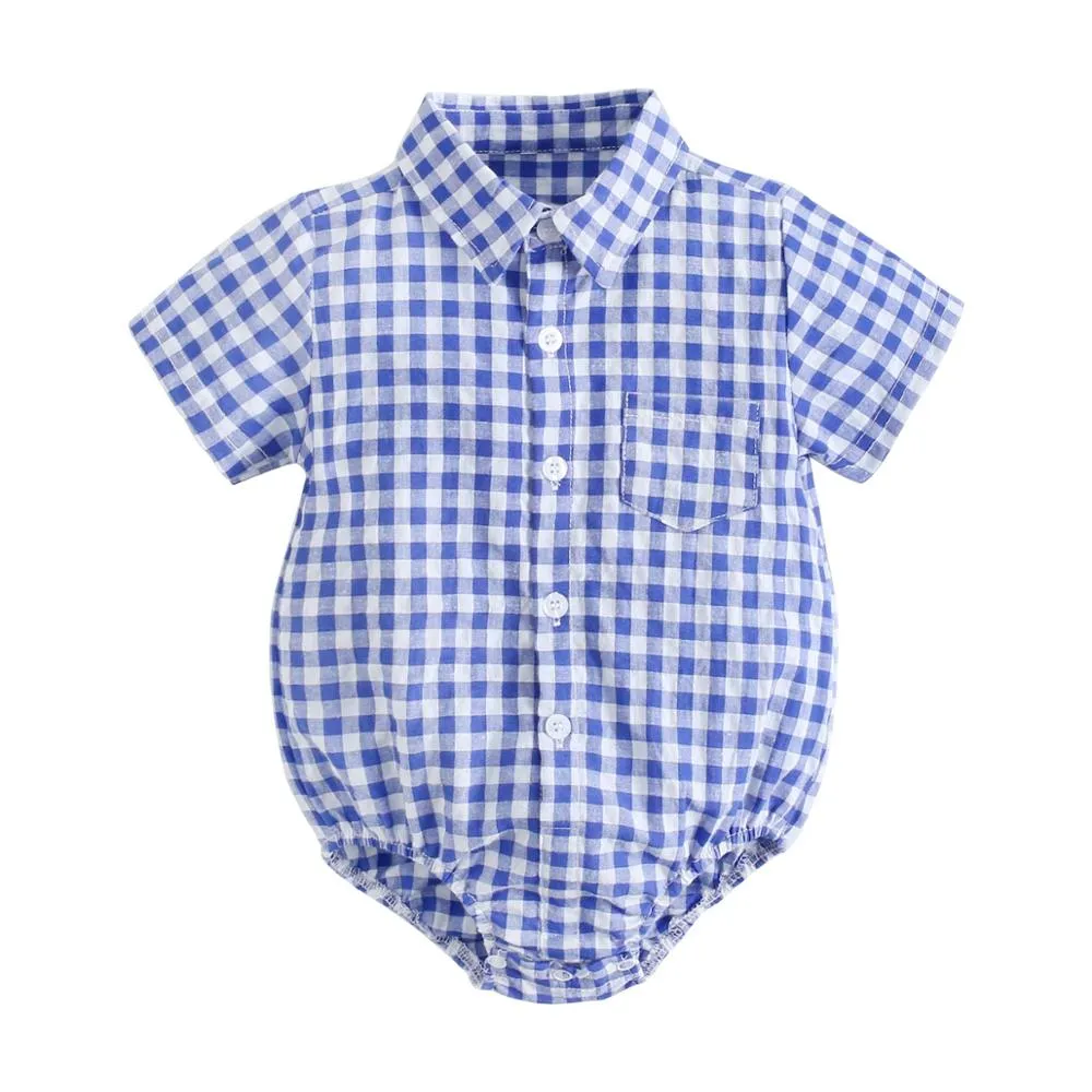 Checkered Rompers for Baby Boys