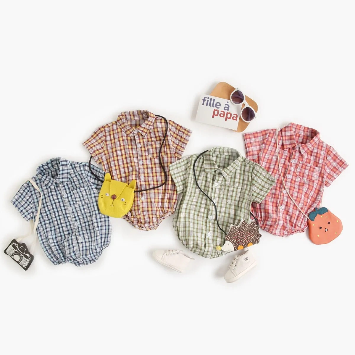 Checkered Rompers for Baby Boys