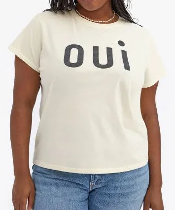 Clare V. Classic Oui Tee - Cream/Black