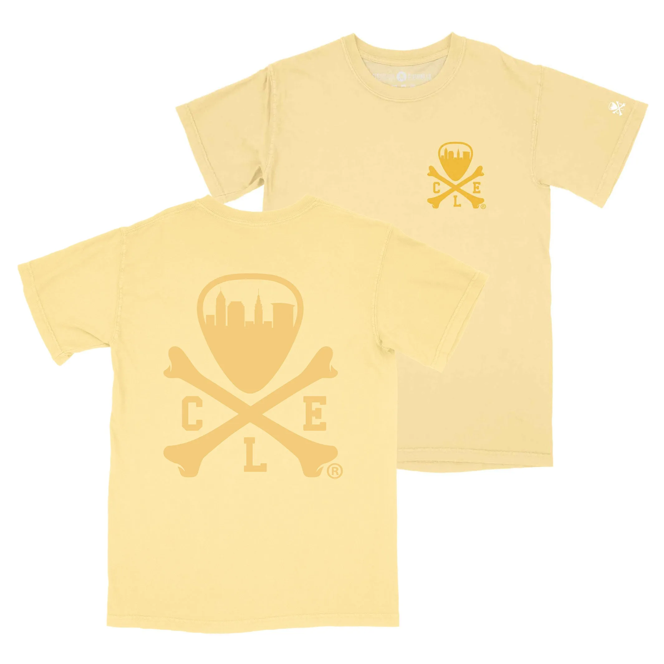 CLE Logo - Unisex Crew T-shirt - Butter Yellow