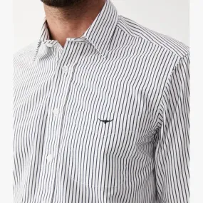 Collins Shirt - Stripe - White/Navy