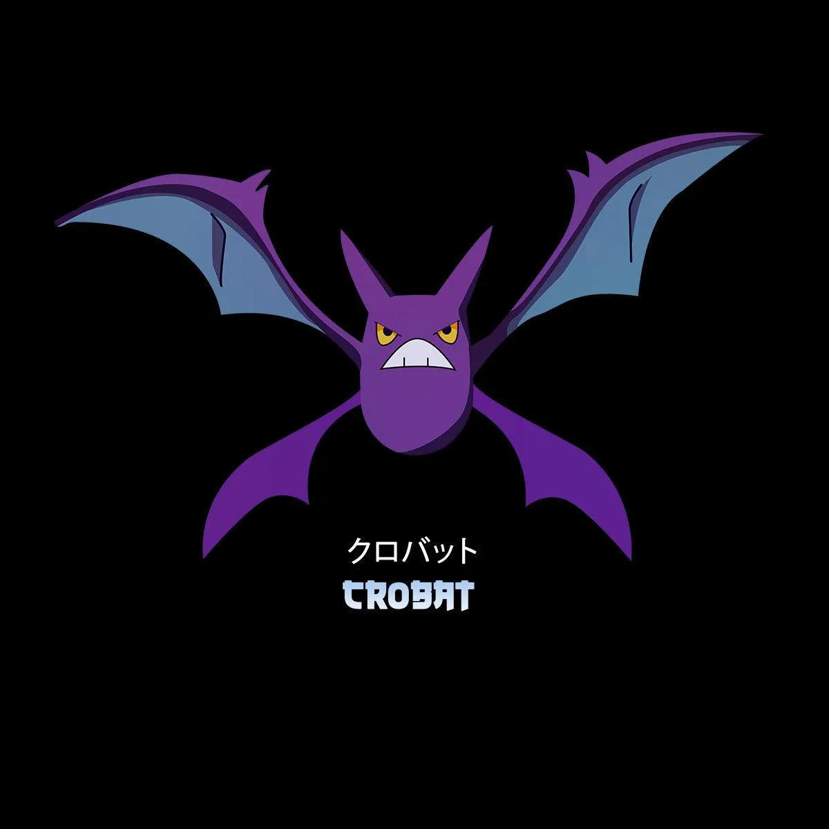 Crobat Pokemon Golbat Creatures Japanese Culture Typographygraphy T-shirt for Kids