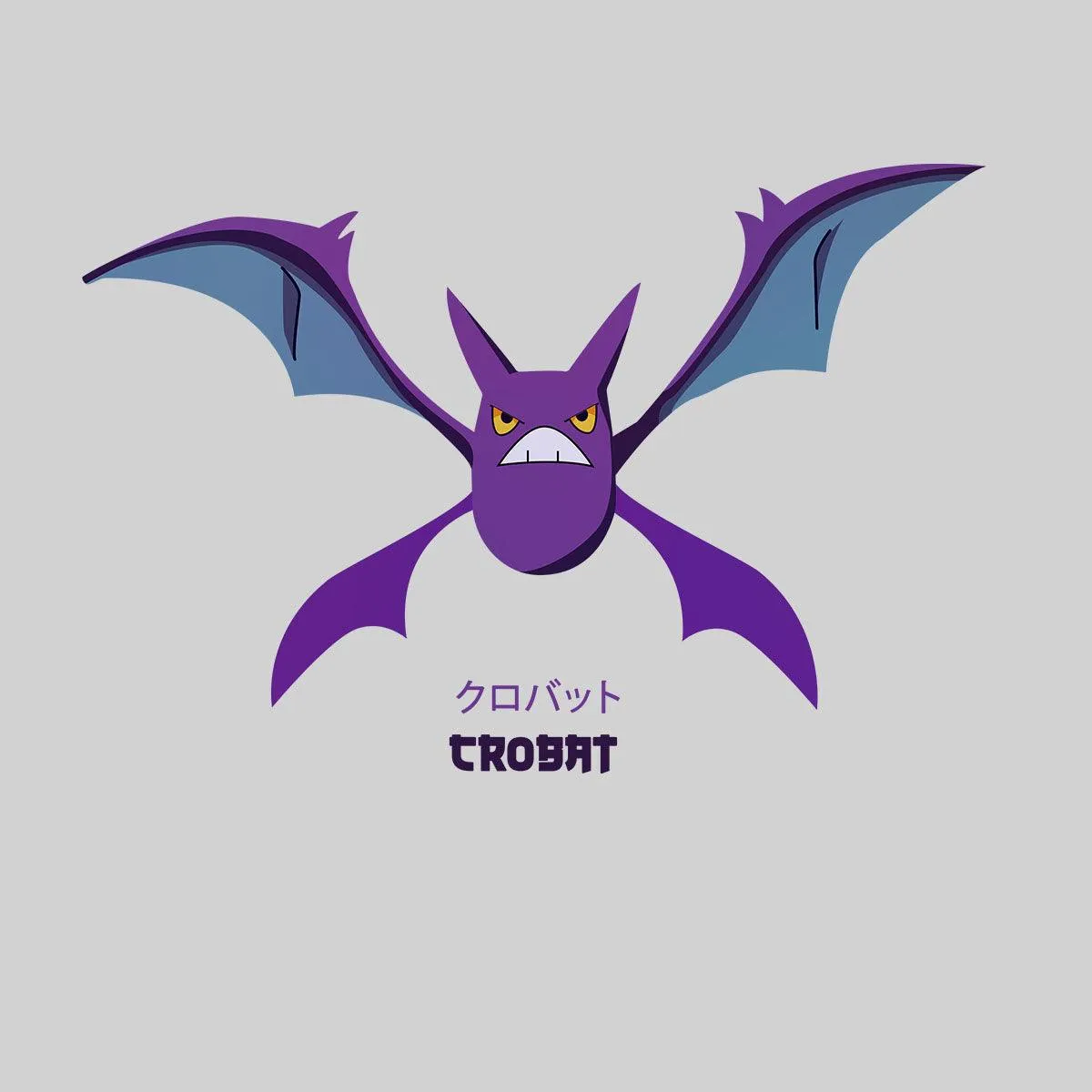 Crobat Pokemon Golbat Creatures Japanese Culture Typographygraphy T-shirt for Kids