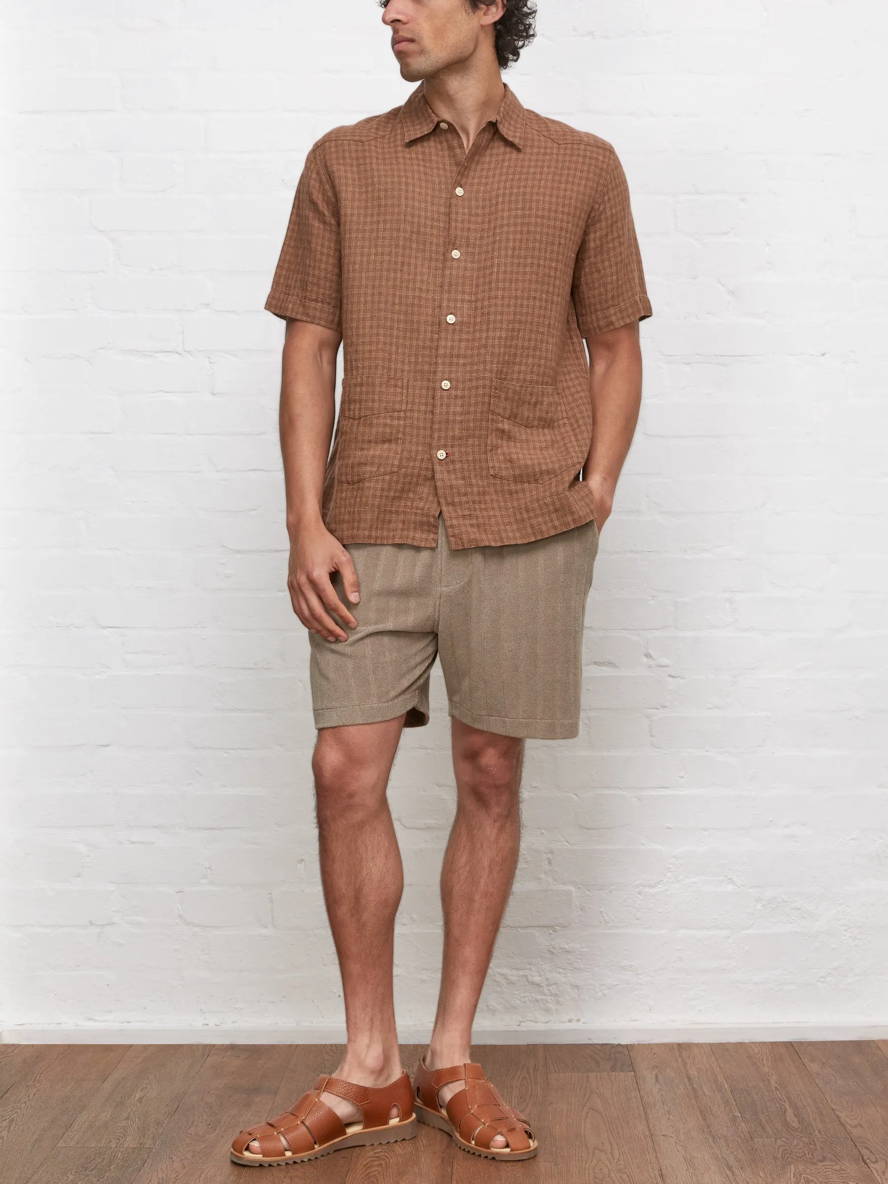 Cuban Short Sleeve Shirt Popham Brown