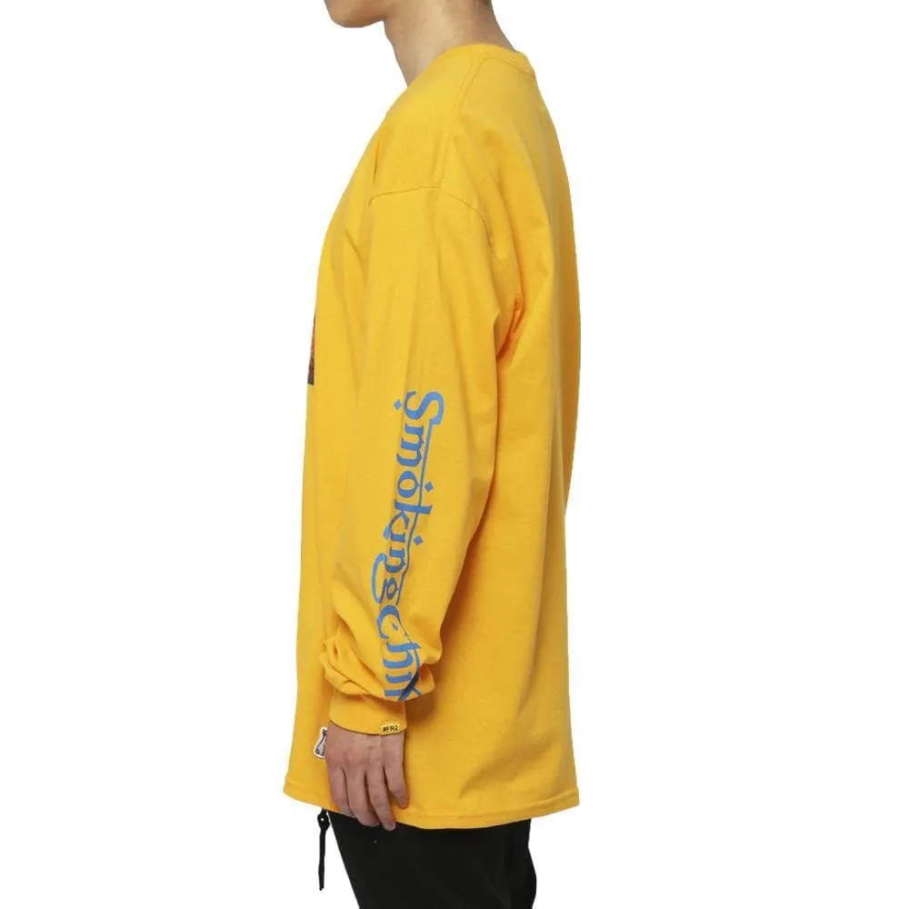 FUCKING RABBIT SMOKING CHILLUM L/S TEE -YELLOW