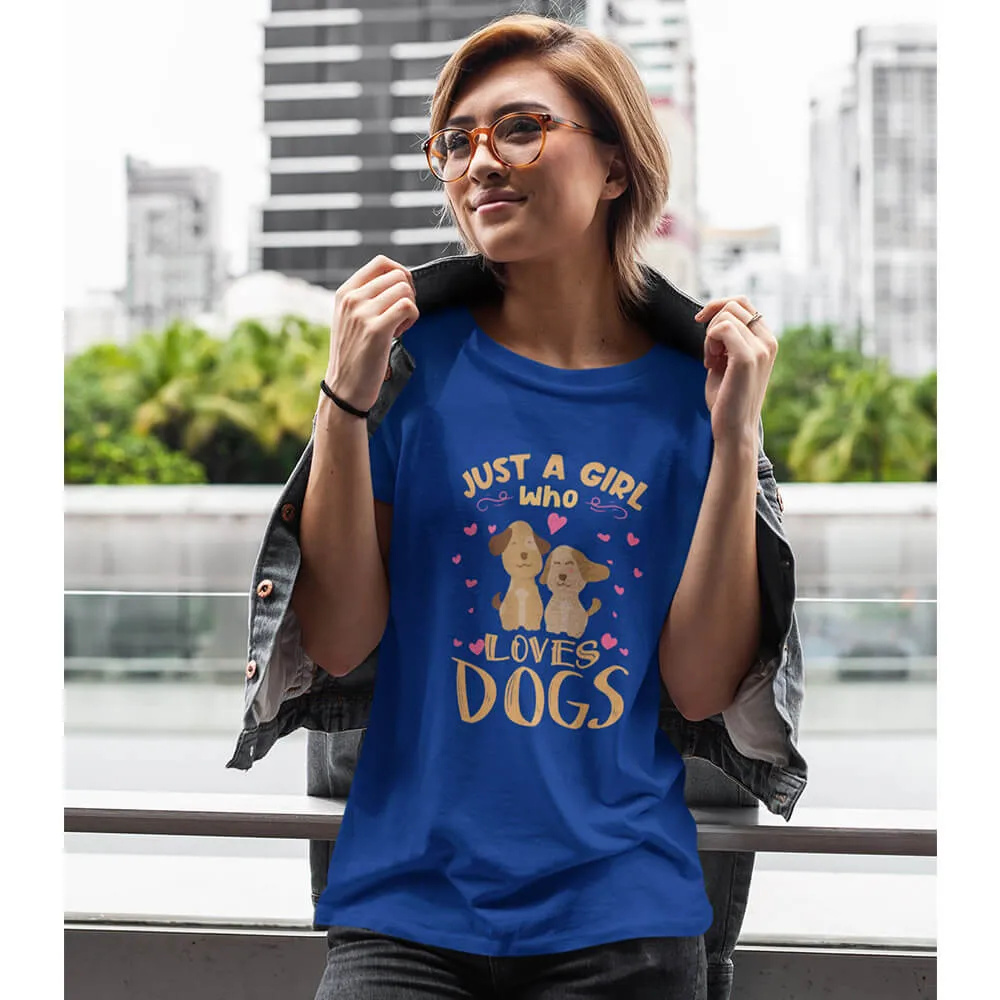 Girl Loves Dogs Half Sleeve T-Shirt