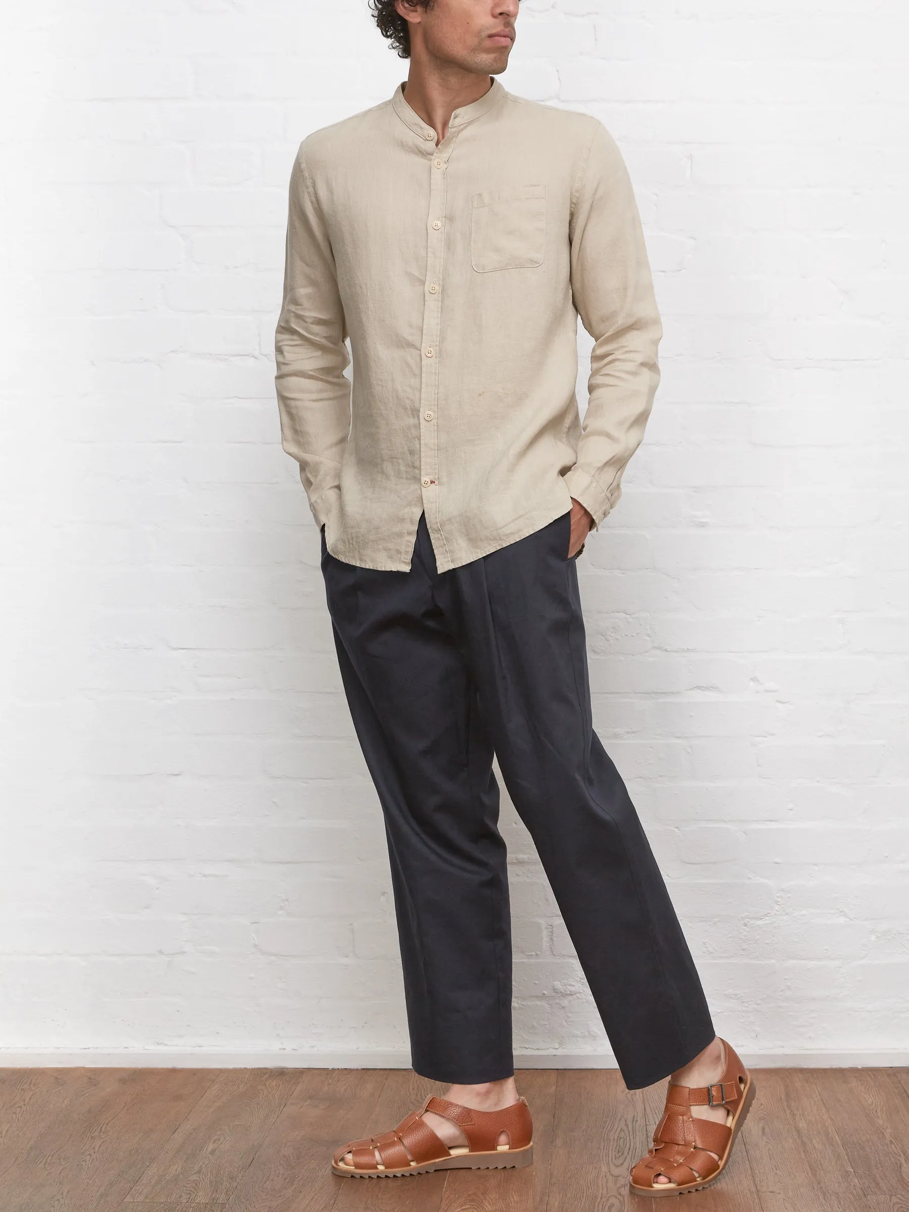 Grandad Shirt Padworth Beige