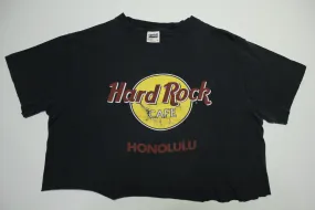 Hard Rock Cafe Honolulu Vintage 90's Crop Top Anvil Single Stitch Made in USA T-Shirt