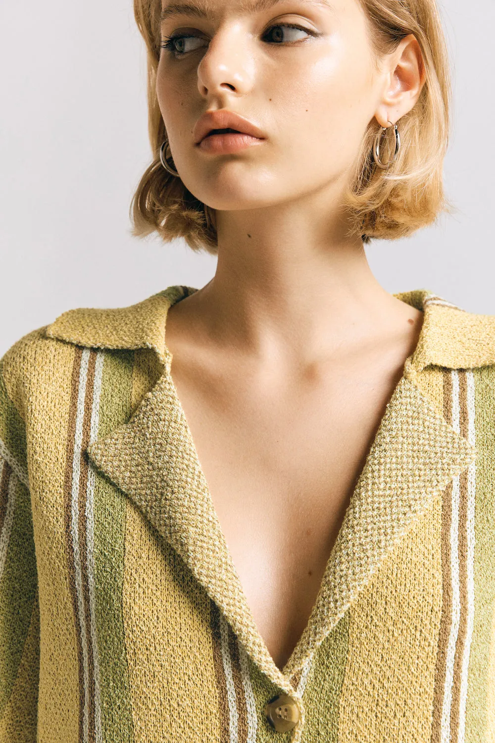 Harlow Knit Shirt Yellow Stripe