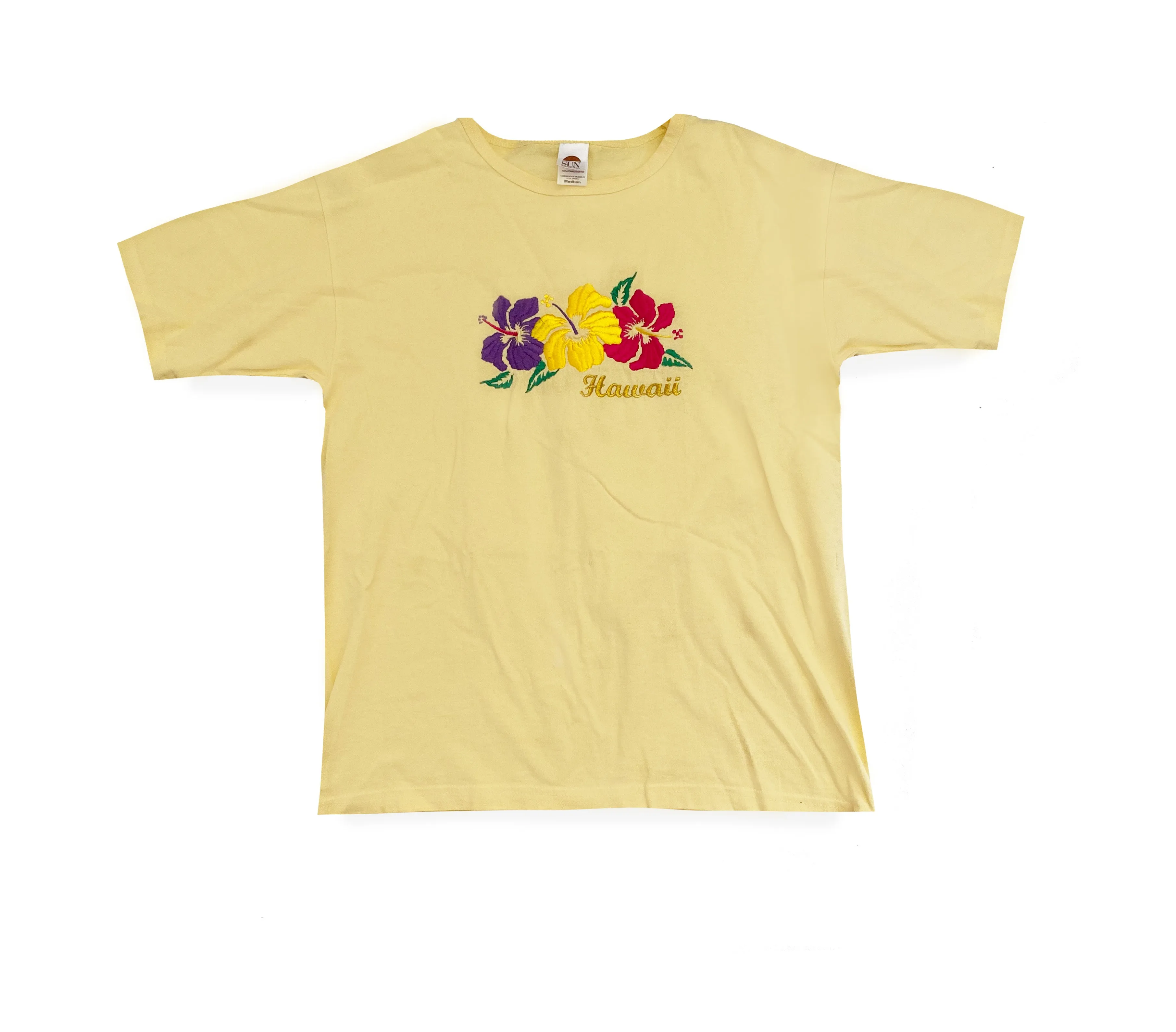 Hawaii, Secondhand T-shirt with Hibiscus Flowers