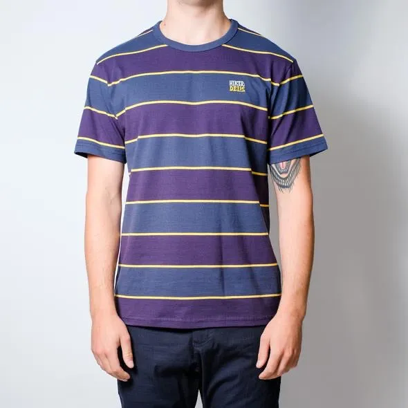 HIKERDELIC Wide Stripe Short Sleeve T-Shirt Navy / Purple