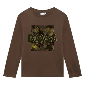 Hugo Boss Boys Brown T-Shirt_J25O73-343