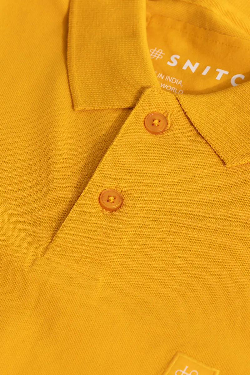 Incise Logo Yellow Polo T-Shirt