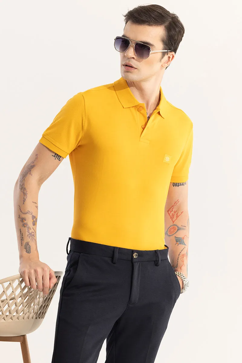 Incise Logo Yellow Polo T-Shirt