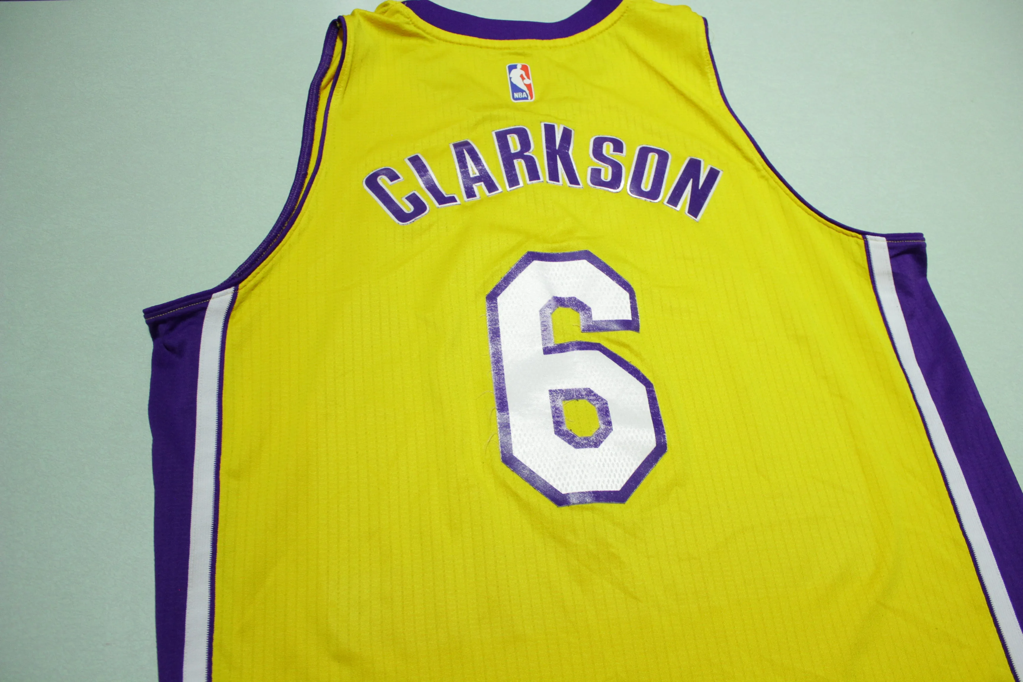 Jordan Clarkson #6 Los Angeles LA Lakers Adidas XL  2 Length Basketball Jerey