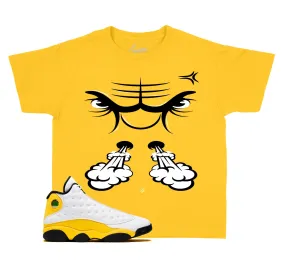 Kids Del Sol 13 Shirt - Raging Face - Yellow