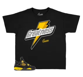 Kids Yellow Thunder 4 Shirt - Greatness - Black