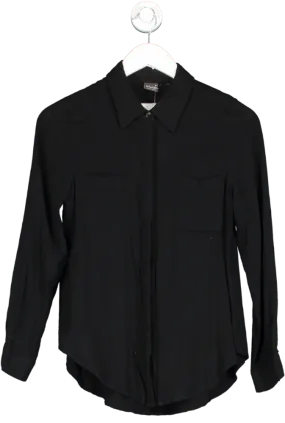 Little Lies Black Rayon Button Up Shirt UK 8