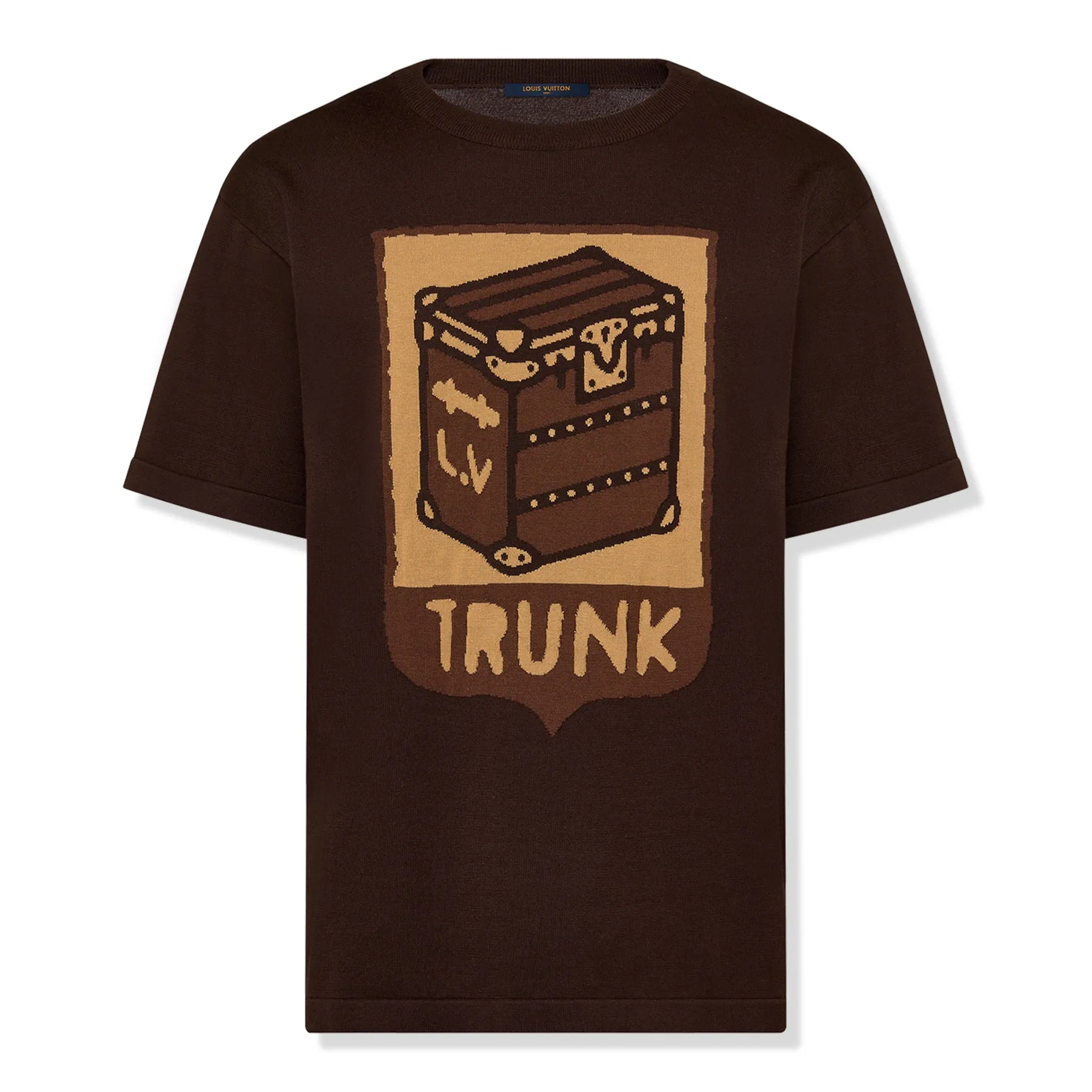 Louis Vuitton Cotton Trunk Print Sienna Brown T Shirt