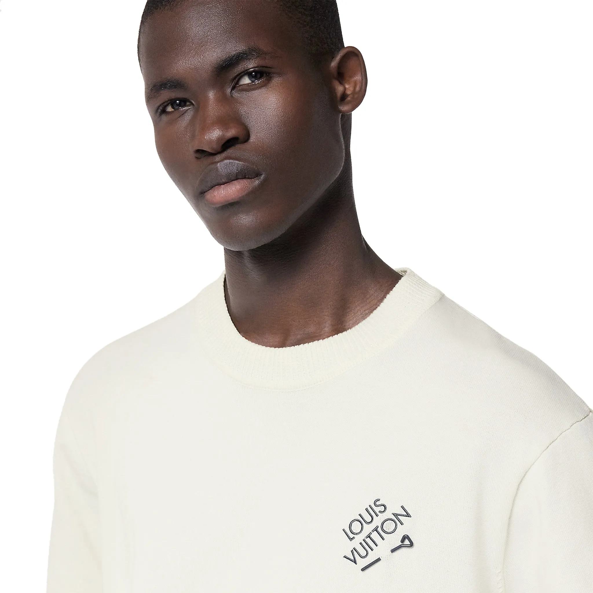 Louis Vuitton Embroidered Signature Crewneck T Shirt White