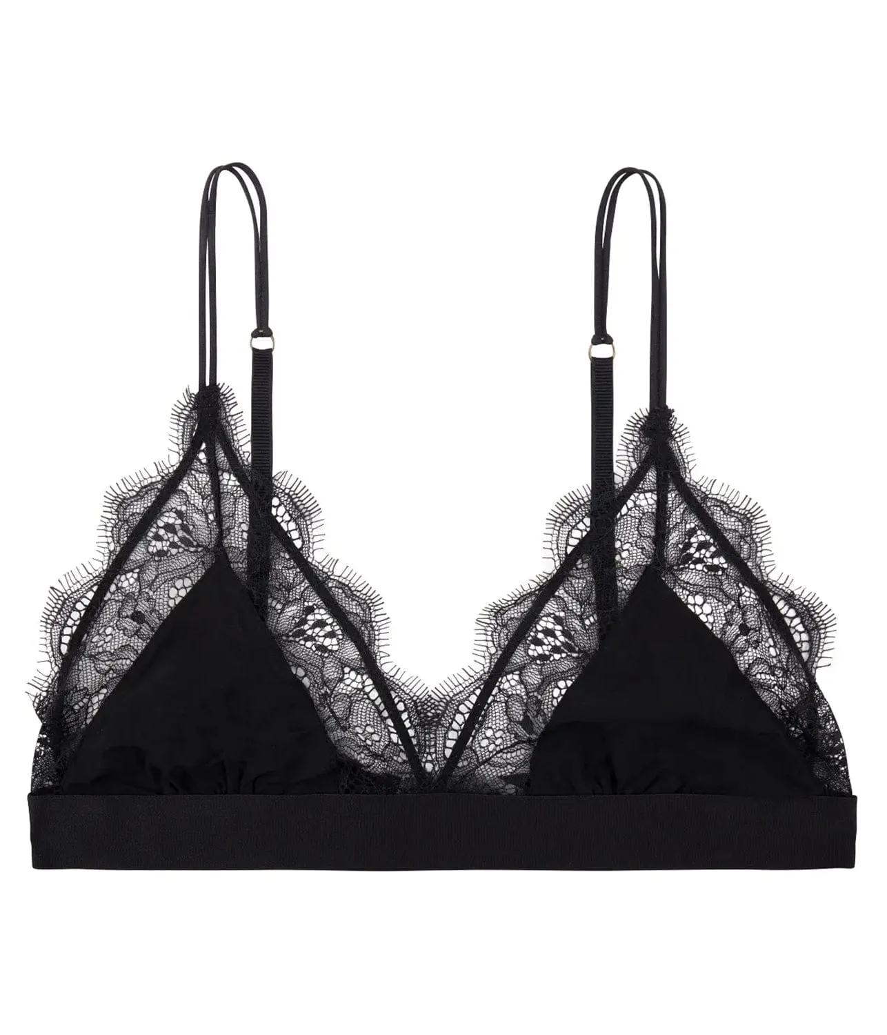 LOVE LACE TRIANGLE BRALETTE- BLACK