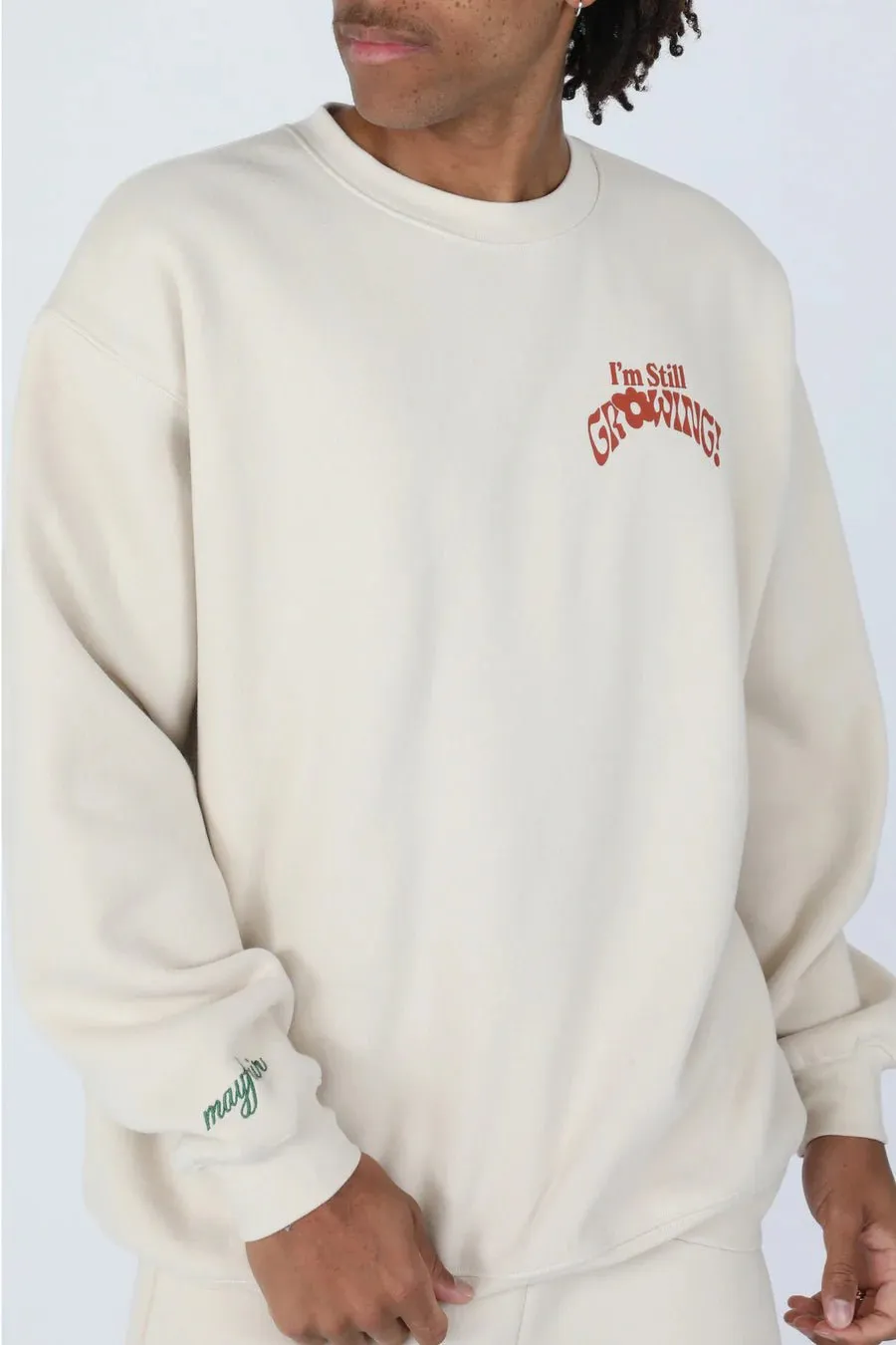 Mayfair Growth Takes Time Crewneck Sweater as seen on Courtney Green