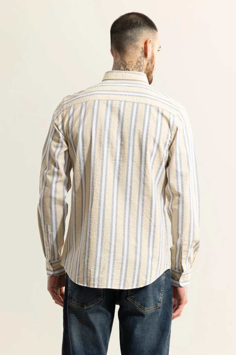 Metro Stripe Yellow Seersucker Shirt