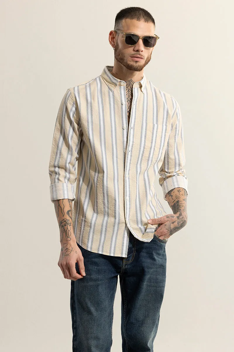 Metro Stripe Yellow Seersucker Shirt