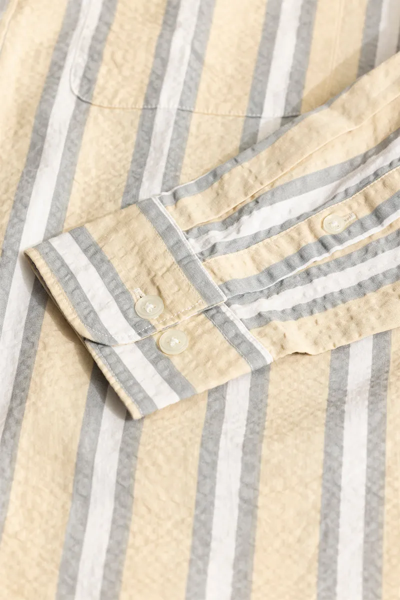 Metro Stripe Yellow Seersucker Shirt