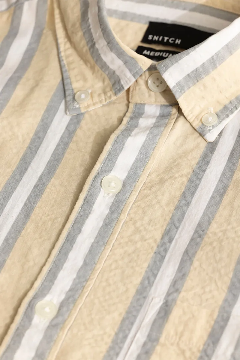 Metro Stripe Yellow Seersucker Shirt