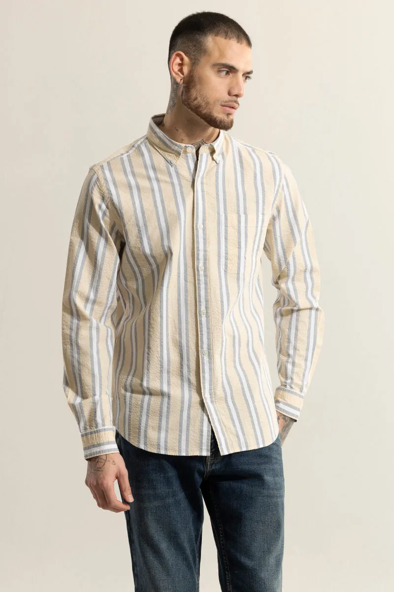 Metro Stripe Yellow Seersucker Shirt