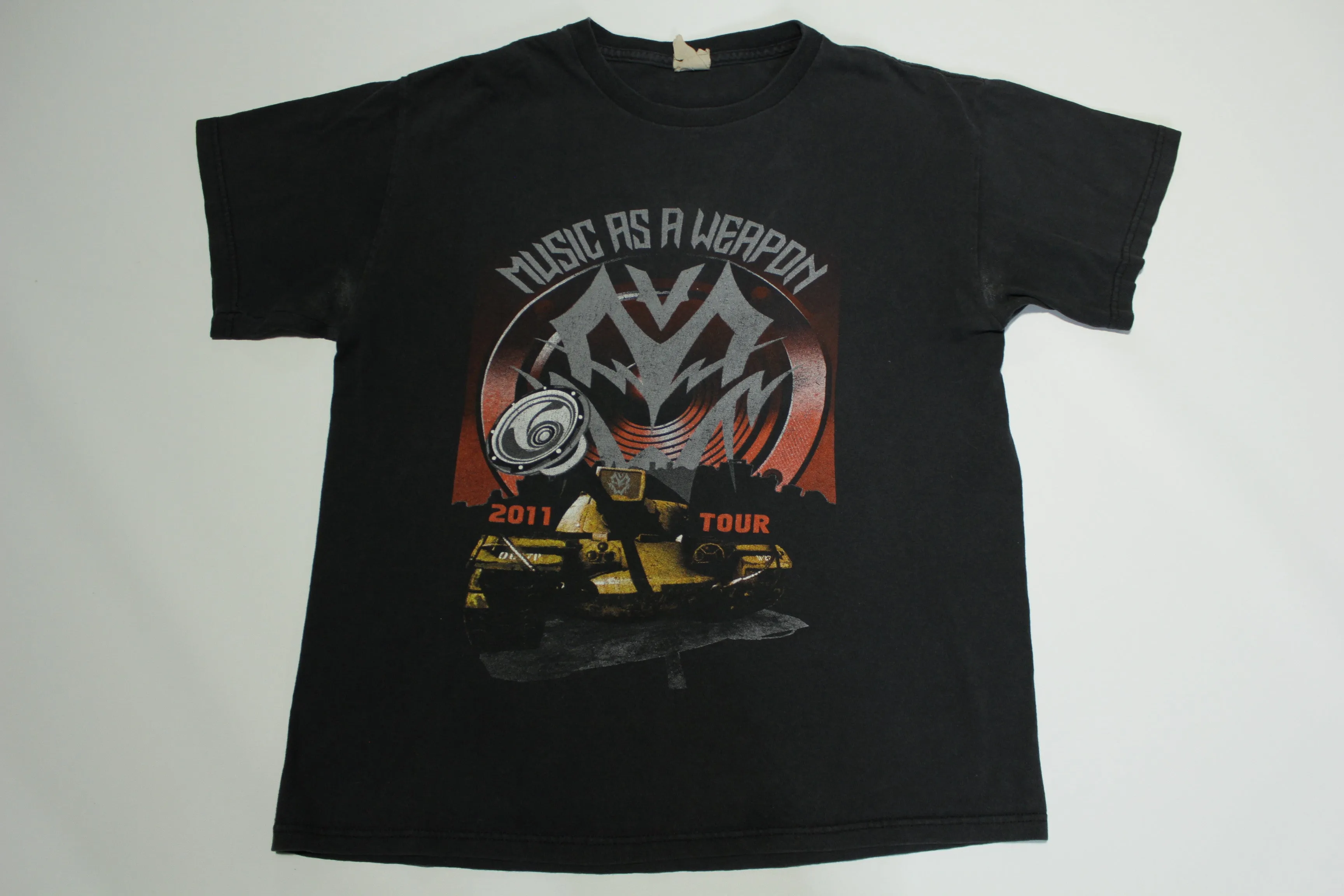 Music As A Weapon V 2011 Tour Korn Disturbed Sevendust Concert T-Shirt