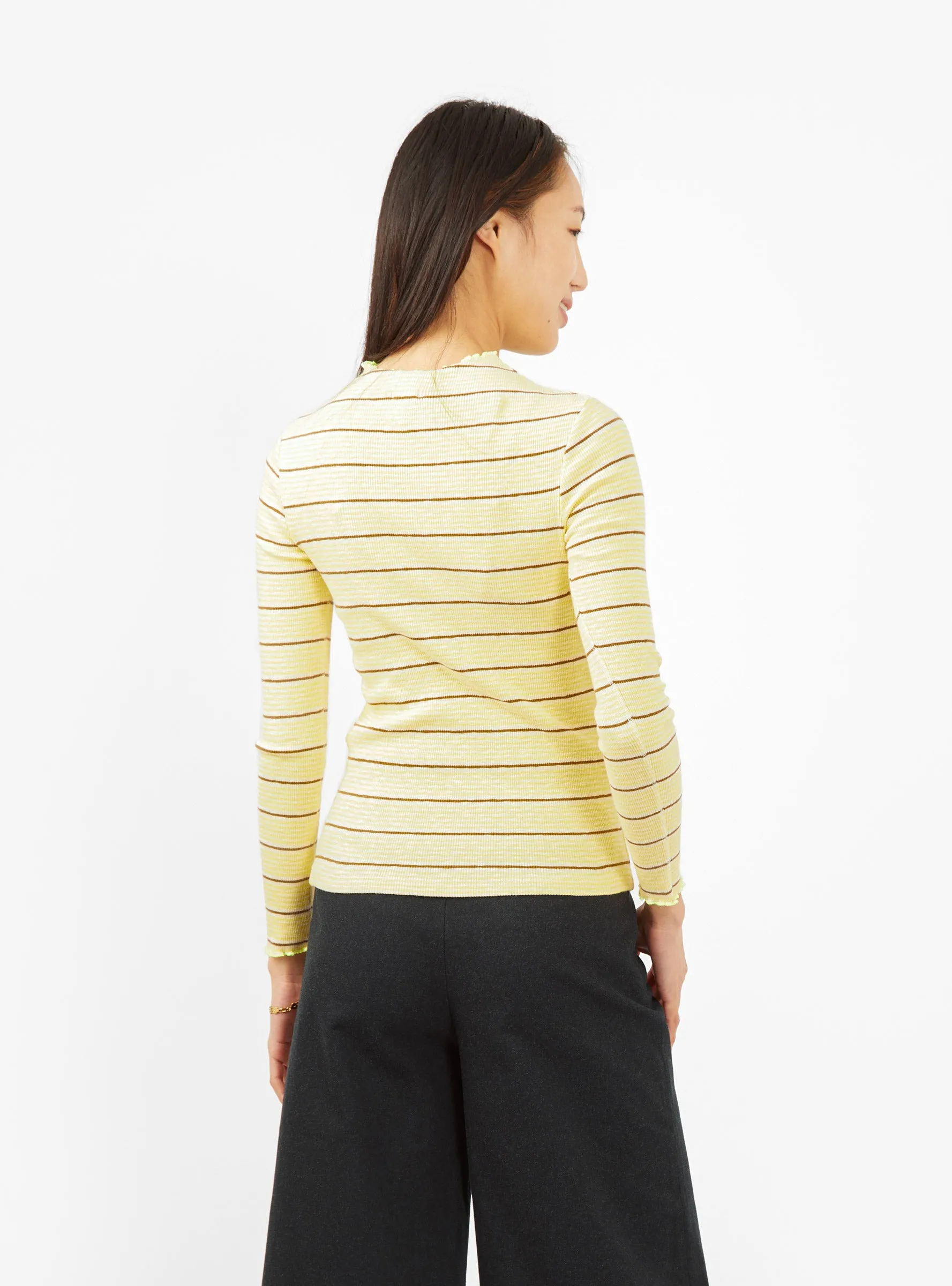 Niba T-shirt Yellow & Burgundy Stripe